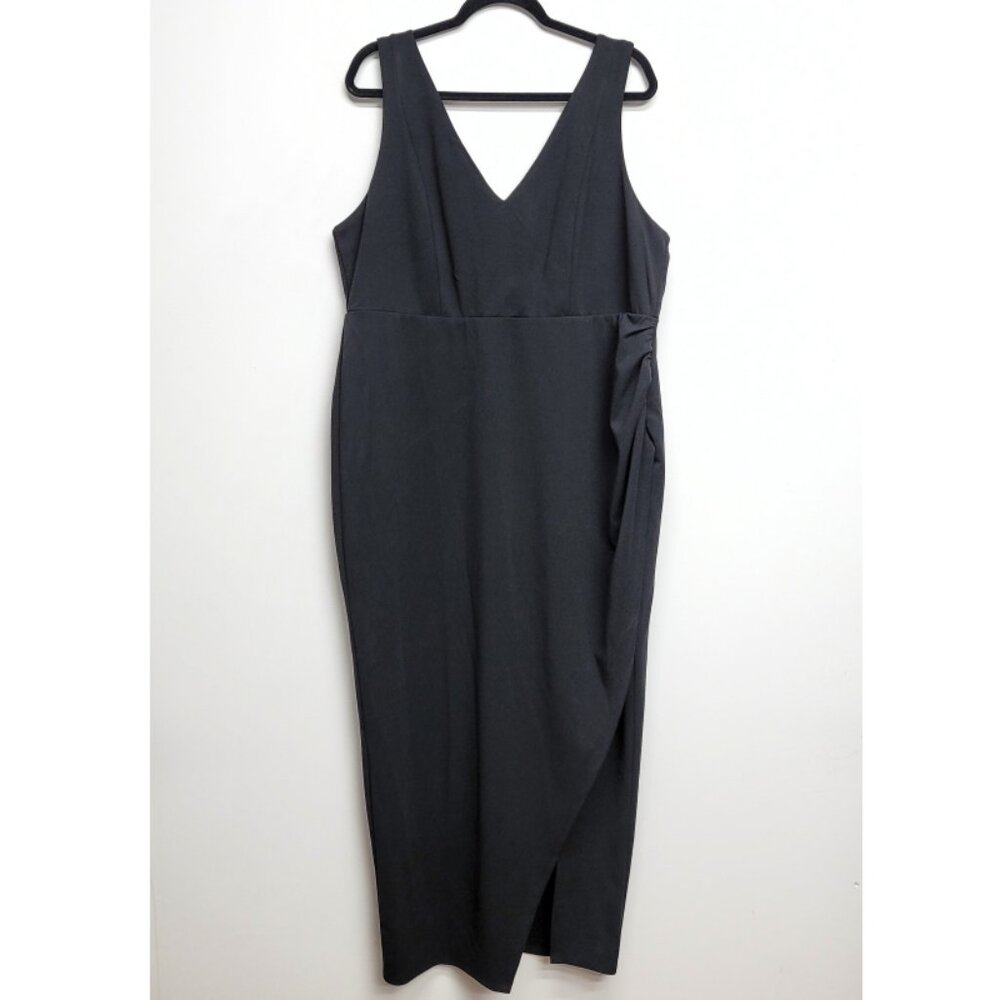 NWT Torrid Black Maxi Stretch Crepe V-Neck Column Dress 20 - Picture 6 of 9